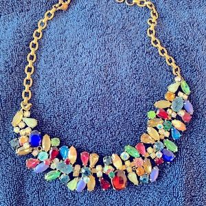 J Crew color block crystal statement necklace